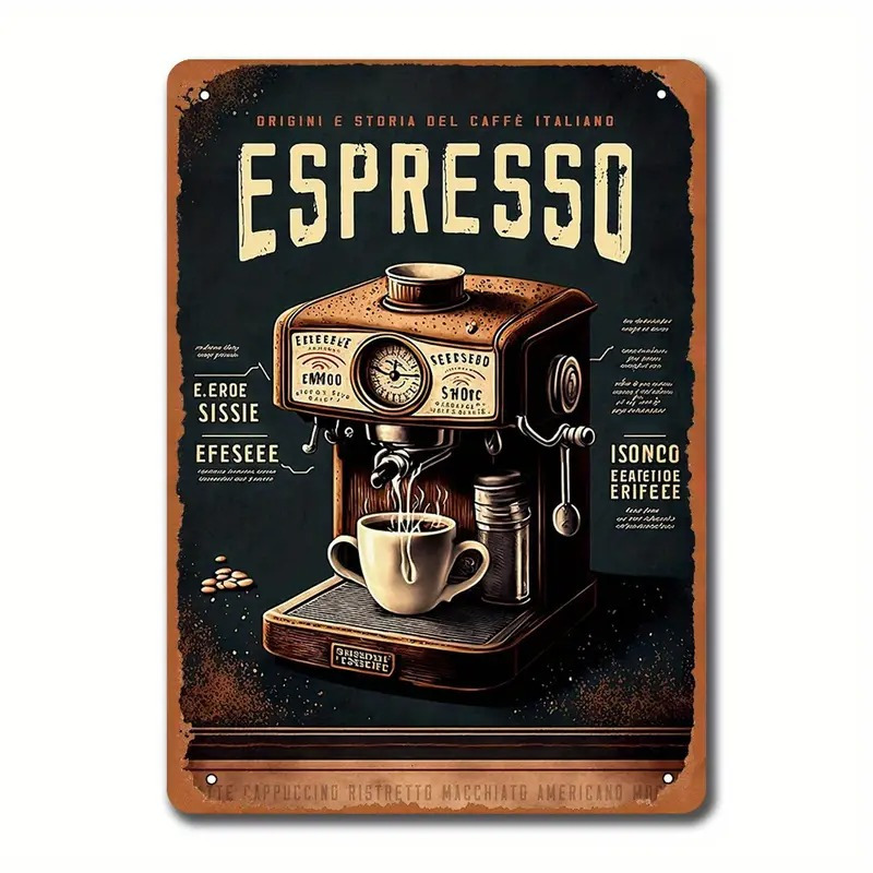 Coffee Equipment Brands - Retro Metal Tabela - 